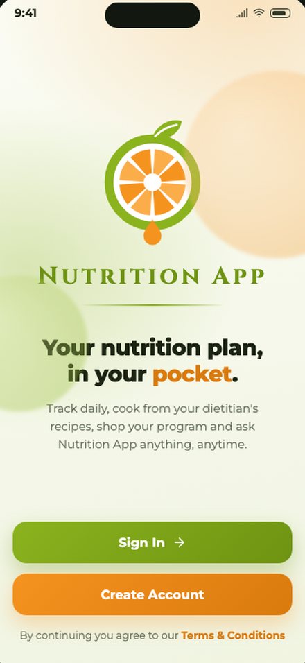 Dietitian's Recipe & Nutrition App Redesign mobile screen