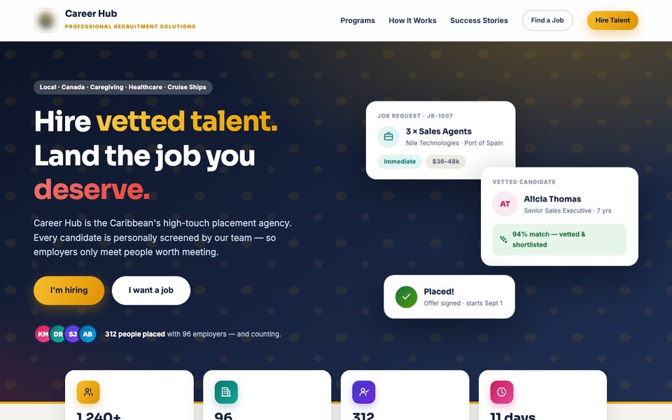 Four-Portal Recruitment Platform for a Staffing Agency web screen