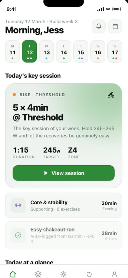 AI Training Companion for Endurance Athletes mobile screen